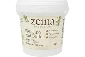 ZEINA LOVE OUR FOOD Zeina 100% Pistachio Nut Butter (1Kg) - Vegan and Kosher Approved Pistachio Butter for Snacks, Cooking and Baking - NO Palm Oil, Peanut, Sesame and Gluten Free