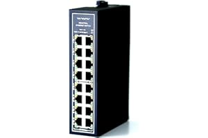 WIWAV WDH-16ET-DC 10/100Mbps Switches Ethernet industriales de 16 Puertos no administrados con riel DIN/Montaje en Pared (Certificación UL, sin Ventilador, -30°C ~ 75°C)
