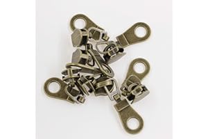 Leekayer 50PCS #5 Antique Brass Pulls for Nylon Coil Zippers Metal Zipper Sliders for Jacket Luggages Purses Bags Bulk Brass Slider for Zipper