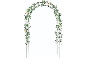 ATR ART TO REAL Rosenbogen Metall Stabil, Garten Bogen Kletterpflanzen Rosenbogen Halbbogen Für Kletterpflanzen, Rose, Pergola, freie Montage in 2-Größen,Weiß
