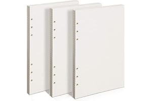 CYH 3 Pacchi Confezioni di Ricarica di Carta A5, Quadretti Ricariche di Carta con 6 Fori Formato A5, Fogli Ricambio di Carta A5, per 6 Anelli Raccoglitori per Quaderni, 135 Fogli/270 Pagine