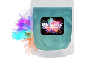 OWLKELA Poudre de mica pailletée 100 g - Pigment cosmétique résine époxy pour fabrication de savon/bougie, peinture à ongles acrylique, beaux-arts, brillant à lèvres - 7 couleurs disponibles - Vert foncé