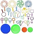 Oun Nana 28 Pcs Large Bubble Wand Set with Tray, Great for Kids Summer Outdoor Bubble Party Favors