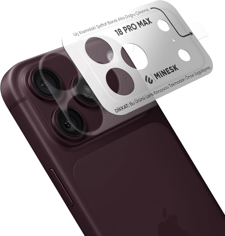 Minesk iPhone 18 Pro Max için Kolay Kurulum Kamera Adası Lens Etrafı Koruyucu TPU Film – Tam Kaplayan Koruma 2’li Paket (18 Pro Max)
