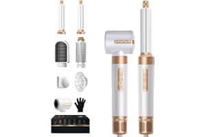 Brosse Soufflante 7 en 1, UKLISS Air Styler 10000 TR/MIM Seche Cheveux avec Diffuseur Cheveux BouclÉS, 200 Million Sèche Cheveux, Air fer a boucler, Brosse Souflante, Brosse Chauffante
