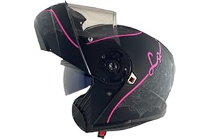 DOBLE XX LS2 Helmet Casco Abatible Strobe 2 Talla S (55/56) Rosa Fluor y Negro Mate KPA con 22.06 y homologado P/J