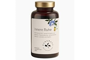 ‎KURKRAFT KURKRAFT Innere Ruhe Kapseln - Johanneskraut Baldrian Passionsblume Komplex hochdosiert - mit Vitamin B12, Hopfen-Extrakt, Lavendel und Zitronenmelisse (90 Kapseln)
