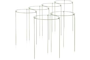 COM-FOUR® 6x Supporto per fiori e piante 28cm - supporto per cespuglio rotondo - supporto per cespuglio per fiori, viticci e piante perenni - Ø 18 cm
