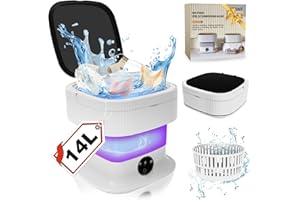 OMCCHK Portable Mini Waschmaschine Mit Schleuder - 14L 40W Camping Waschmaschine Mini Washing Machine Faltbare, Kleine Waschmaschine Mobile Waschmaschine Camping für Reise Babykleidung(Ultra-Reinigung)