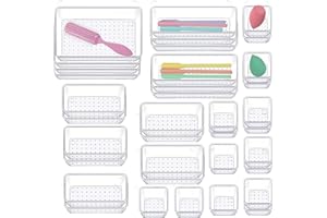 Lucfulyear Schubladen Organizer, 36 Stücke Schminktisch Organizer mit 4 Größen,Drawer Organizer,Make Up Organizer,Küchen Organizer für Kosmetik Schreibtisch, Büro, Küchen, Bad