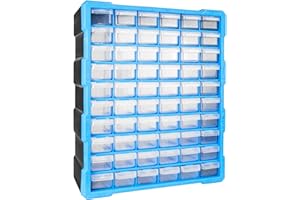 TekBox DIY Tool Bits Storage Organiser Unit - Workshop Parts Craft Box Cabinet (60 Small Drawers)