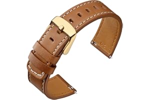 ANNEFIT Bracelets de Montre en Cuir Véritable 18mm 19mm 20mm 21mm 22mm, Bandes de Remplacement a Dégagement Rapide