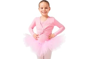 ‎TANZMUSTER tanzmuster ® Ballettjacke Mädchen Langarm - Mia - aus wunderbar weichem Baumwollstoff - Top zum Reinschlüpfen fürs Kinder Ballett