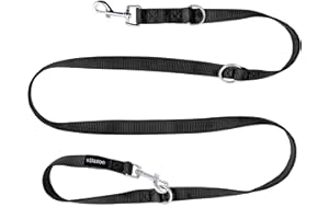 vitazoo Hundeleine in schwarz 2mx2,5cm, stabil und in 3 Längen verstellbar – auch als Führleine für große Hunde geeignet – bissfeste Welpenleine, Dog Leash