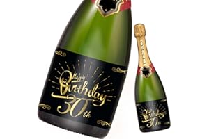 LINEO Etichetta per bottiglia di compleanno 2 pezzi; Etichetta Happy Birthday per bottiglie di champagne e vino, autoadesiva; Regalo di compleanno per uomini e donne (30° compleanno)