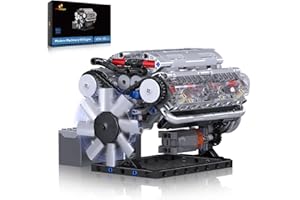 JMBricklayer Kit motore elettrico V8 per adulti e bambini, con motore elettrico tecnico e cassetta delle batterie, set di giocattoli STEM, ragazzi, ragazze e bambini
