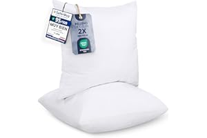 Utopia Bedding Relleno de Cojín 45 x 45 cm (2 Unidades), Fibra Virgen Siliconada, Almohadas de Sofá (Blanco)