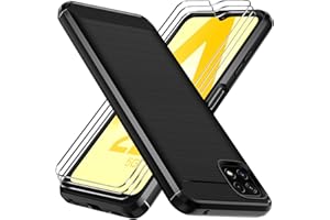 ‎IVOLER ivoler Etui do Samsung Galaxy A22 5G z 3 sztukami pancernego szkła, odporne na uderzenia, cienkie, miękkie silikonowe etui z termoplastycznego poliuretanu (TPU), odporne na zarysowania, etui ochronne