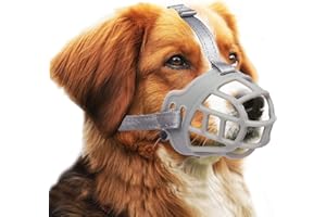 OHCOZZY Museruola Cane, Museruola per Cani Cesto di Taglia Piccola, Media E Grande con Cinghie Regolabili (Taglia 2, Grigio)