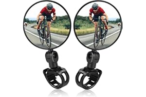 OGRMAR Bike Mirror, 2PCS Bicycle Rearview Mirror, Adjustable 360° Rotatable Handlebar Rearview Bicycle Mirrors, Universal Cycling Handlebar Wide Angle Safety Convex Mirror for Most Mountain Road Bike