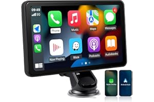 Wireless Apple CarPlay & Android Auto, CARabc 7 inch Touchscreen Car Play Autoradio mit GPS Nachrüsten Car Radio, Android Kabellos Car Stereo, Siri/Bluetooth/FM/AUX, Airplay