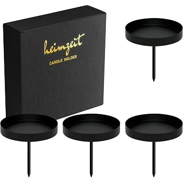 12 Portacandele Neri In Alluminio Per Candele Coniche, Altezze Variabili 16-22 Cm, Eleganti E Antiscivolo - 5