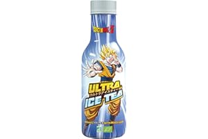 ‎ULTRA ICE TEA ULTRA ICE TEA Bio Eistee – Veganes Schwarzteegetränk mit dem Dragon Ball Charakter Goku – Erfrischender Pfirsich-Geschmack – 1 x 500 ml Einweg