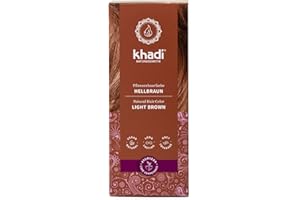 khadi JASNY BRĄZ roślinna farba do włosów, Nadaje włosom blask w wyjątkowym ciepłym, delikatnym odcieniu brązu, 100% roślinna, naturalna i wegańska, certyfikowane kosmetyki naturalne, 100g