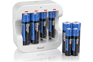 AA AAA Rechargeable Battery,1.5V rechargeable batteries, hixon rechargeable batteries,AA Batteries(4pcs) AAA Batteries(4pcs) Pack,with 2H Fast Battery Charger