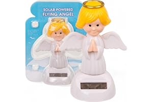 MIJOMA Figura oscillante a energia solare, in plastica, altezza 10 cm, non sono necessarie batterie, per davanzali, auto e luoghi soleggiati (angelo bianco)