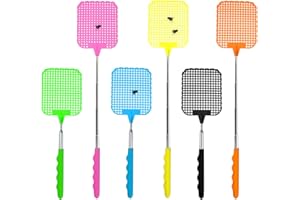SCBOY 6 Pezzi Paletta Mosch Scacciamosche Misto Colorato scacciamosche In Plastica Allungabile Per Mosche Zanzare E Insetti