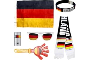 Deutschland Fanartikel Set - Schal & Brille für Fußball DFB Fans, Typisch Deutsche Geschenke für Herren & Damen, Nationale Deko Accessoires für Stadion & Public Viewing Party fussball wm 2026
