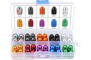 TsunNee cubierta de vástago de neumático, cubierta de vástago, cubierta de válvula de aire de vástago de válvula de rueda de neumático, cubierta antipolvo de rueda, 10 colores, 40 piezas