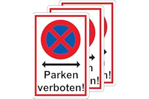 ‎R&M ORIENT 3 Stück selbstklebende Premium XL Folie 30x20 cm – Parken verboten Privatparkplatz Privatgrundstück Fahrzeuge kostenpflichtig abgeschleppt – Schutzlaminat – Wasser & Wetterfest UV-Schutz Beständig