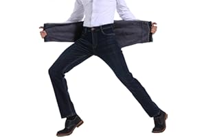 ziilay Thermojeans Herren Thermohose Schneehose gefütterte Winterhose Winterjeans mit Fleece gefüttert Hosen