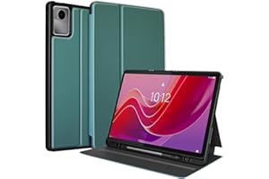 idudao Morbida TPU Custodia con Portapenna per Lenovo Tab M11, Cover Folio Shell per Tablet M11 11 Pollici 2024 TB330FU, Verde Scuro