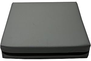 GRIZZLY FOAM 10cm Thick Waterproof Garden Seat Pads Cushions Indoor Outdoor Seat Pads Office Rattan Patio Chair Pad Ask Any Custom Size (16x16x4 inch) (Grey, 18x18x4inch 45x45x10cm)