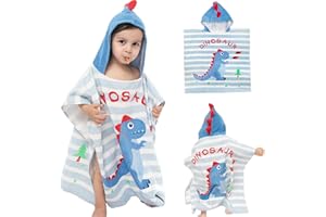 SUPGOMAX Kapuzen Badeponcho, Kind Poncho Handtuch, Baby Kapuzen Strandtücher, Cartoon Saugfähig Kinder Strandtuch, Kind Badetuch mit Kapuze für Strand Schwimmen Dusche