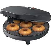 Bestron Donut Maker, Mini Electric Donut Maker for 7 Small Donuts, Including Cooking Traffic Light and Non-Stick Coating, 700