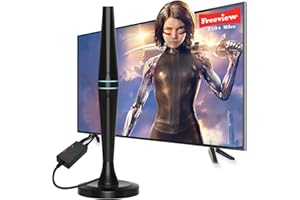 FADISH TV Aerial - Indoor TV Aerial for Smart TV with Signal Booster - Digital Aerial for Freeview TV 280+ Miles Long Range Support 4K 1080P
