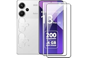 Effcotuo Protector de Pantalla para Xiaomi Redmi Note 13 Pro Plus/Pro+ 5G Cristal Templado Protector de Lente de cámara, [Cobertura máxima] HD Cristal Vidrio Templado para Redmi Note 13 Pro Plus