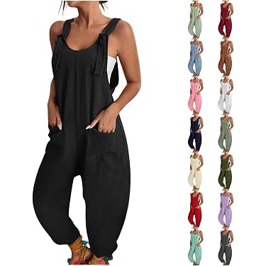 Lemoiitea Combinaison Maternité Femme - Col Carré Sans Manches, Soutien Ventre, Salopette Yoga Sport Extensible