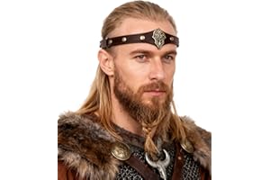 keland Opaska na czoło ze skóry Wikingów, średniowieczna, ozdoba głowy dla kobiet i mężczyzn, Halloween, Cosplay, średniowieczna LARP (AB-Copper)