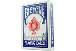 MAGICAPLANET Jeu Bicycle 4 Indices - Dos Bleu - Convient aux droitiers et aux gauchers