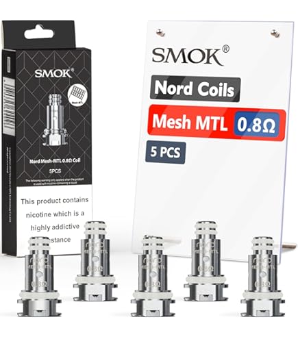 SMOK Nord 0.6 Ohm Mesh Replacement Coils – Pack Of 5, For Nord 2, Nord X,  Priv N19 Smok Nord 2 Coils