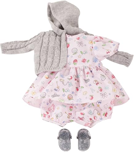 Götz 2327113 Maxy Muffin Popsicle pop - 42 cm grote babypop met bruine slaapogen, bruin haar en zacht lichaam - pop met zacht lichaam in 7-delige set