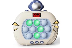 DESAMVAP Quick Push Pop Game Fidget Toy Spinner, Handheld Light Up Fidget Toy for Kids Adults, Quick Push Bubble Game Machine with LED Screen for Kids 6-12, Birthday Gifts for Boys, Girls, Teen