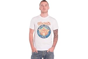 Aerosmith T Shirt Aero Force One Band Logo Nouveau Officiel Homme Blanc Size L