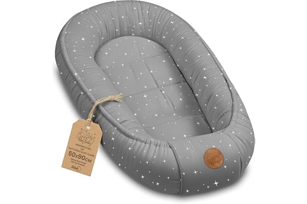 Nid pour Bébé Nouveau-né – Cocon moelleux doux et portable – douillet chaleureux pour Lit Bebe Berceau Landau Poussette Chambre Voyage Fille Garçon 90x50 cm Galaxie