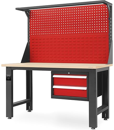 Banco Da Lavoro K&uuml;pper Sparset 120cm Blu - Con Pensile E Parete Forata